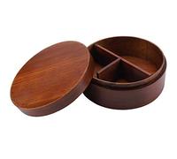 Raguso Box in legno Lunchbox in pino naturale laccato antico con scomparti per alimenti Contenitore per alimenti rotondo retrò Contenitore per alimenti per pic-nic Sushi Lunch *