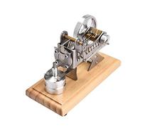 Raguso Caldo Tutto metallo Aria Tutto metallo Motore Motore Generatore di energia elettrica LED Air Stirling Motore educazione divertente Giocattolo generatore giornaliero