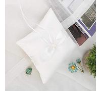 Raguso Cuscino per fedi nuziali, cuscino per portafedi con fiocco bianco Cuscino per portafedi Cuscino per fedi nuziali per decorazione di fidanzamento Bianco(15 * 15cm)