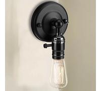 Raguso E27 Supporto per lampada da parete vintage Supporto per lampada da parete Adattatore per lampada a sospensione Presa per luce retrò con interruttore per ristorante Camera da letto(Nero)
