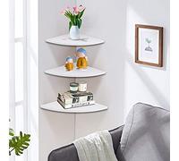 Raguso Set di 3 Mensole ad Angolo Easy, 3 Pezzi mensola angolare Galleggiante a Muro Rack di stoccaggio scaffali mobili per la casa Ufficio Soggiorno Arredamento Bagno Bianco