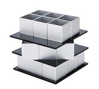 Raguso Stampo per torta cubo, robusto stampo per torta durevole semplice da montare Stampo per torta cubo in metallo 3D di alta qualità, per pasticceria da domestica