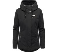 Ragwear - Cappotto corto da donna, giacca invernale calda e impermeabile con cappuccio regolabile in pelliccia sintetica Alvena YOUMODO XS-6XL, Nero , XL
