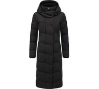 Ragwear Cappotto invernale lungo impermeabile da donna, caldo cappotto trapuntato con morbido colletto e cappuccio, Pavla Long Soft YOUMODO XS-6XL, Nero , M