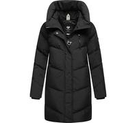 Ragwear Cappotto invernale da donna lungo, caldo, impermeabile, con colletto alto e cappuccio, Avelin YOUMODO XS-3XL, Nero , M