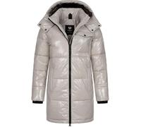 Ragwear Cappotto invernale da donna Shiny con cappuccio, trapuntato in materiale lucido Roobie Long YOUMODO XS-3XL, Zinco, M