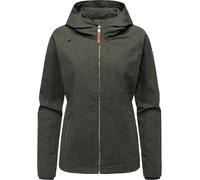 Ragwear Giacca da donna leggera mezza stagione giacca corta impermeabile e rivestita con cappuccio Dizzea Vintage YOUMODO XS-3XL, verde oliva scuro, 3XL