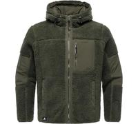 Ragwear Giacca di peluche da uomo, calda imbottitura, con tasca sul petto e cappuccio regolabile, Chille S-4XL, verde oliva scuro, M