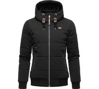 Ragwear Giacca trapuntata invernale da donna impermeabile (colonna d'acqua 5.000 mm) con cappuccio Nuggys Solid XS-6XL, Nero , M