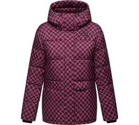 Ragwear, Giubbotto invernale da donna, calda giacca trapuntata impermeabile e antivento con motivo a quadri alla moda e cappuccio, stampa Wikesh, Print YOUMODO, taglie XS-6XL, fucsia, M