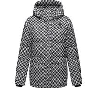 Ragwear, Giubbotto invernale da donna, calda giacca trapuntata impermeabile e antivento con motivo a quadri alla moda e cappuccio, stampa Wikesh, Print YOUMODO, taglie XS-6XL, Nero , 3XL