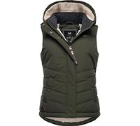 Ragwear Hesty Intl - Giubbotto invernale da donna, senza maniche, impermeabile, con cappuccio rimovibile, XS-6XL, Dark Olive22, M