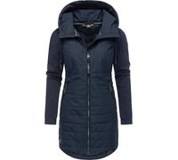 Ragwear Lucinda Long - Giacca trapuntata lunga e leggera, con cappuccio e maniche morbide, Navy22., M