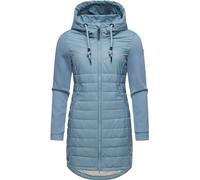 Ragwear Lucinda Long - Giacca trapuntata lunga e leggera, con cappuccio e maniche morbide, Stone Blue24, XL