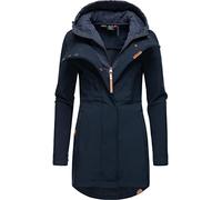 Ragwear Ybela - Cappotto lungo da donna, in softshell, con cappuccio, taglie XS-6XL, Navy22., XL