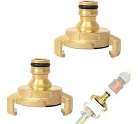Raheem 2 attacchi rapidi in ottone, 1/2 pollici, tubo da giardino con attacco rapido compatibile con sistema Geka, adattatore per frizione Gardena da 1/2"