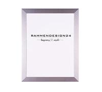 Rahmendesign24 Cornice portafoto Milano 35 x 45 cm, cornice intercambiabile, per foto, poster e puzzle, colore argento lucido