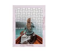 Rahmendesign24 Cornice puzzle Milano per puzzle, ca. 500-1000 pezzi, 50 x 70 cm, 70 x 50 cm, bianco vintage, con vetro acrilico