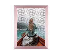 Rahmendesign24 Milano - Cornice per puzzle, circa 170-300 pezzi, 35 x 35 cm, in oro rosa con vetro acrilico