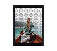 Rahmendesign24 Milano Cornice per puzzle, con vetro acrilico, da 47 x 68 cm, 68 x 47 cm, nero lucido, per puzzle da circa 500-1000 pezzi