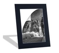 Rahmendesign24 Passepartout 20 x 30 cm esterno per interno 13 x 18 cm | 1 pezzo senza acidi carta passepartout nero, taglio obliquo a 45°, protezione di immagini e foto