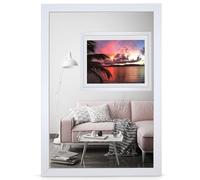 rahmengalerie24 Cornice portafoto in legno bianco, 70 x 90 cm, senza passepartout, per foto o immagini, in MDF, senza immagine Alice