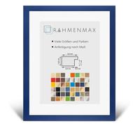 RahmenMax® Morena Cornice portafoto in legno da appendere, 36 x 41 cm, su misura, in MDF, colore blu oceano, con vetro acrilico antiriflesso da 1 mm, cornice per puzzle