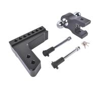 RAHONWHQB Gancio di Traino per rimorchio Regolabile con Rialzo da 6 Pollici con Ricevitore da 2,5 Pollici con 2 Chiusure e Serrature Nero Compatibile con