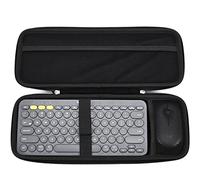 RAIACE Custodia rigida da viaggio per tastiera multi-dispositivo wireless Logitech K380 e mouse combinato Logitech M350 (in vendita solo custodia) - Nero (fodera nera)