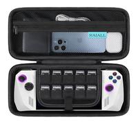 RAIALL Custodia rigida per console portatile ASUS ROG Ally/ROG Ally X, custodia protettiva portatile rigida da viaggio con tasche per carte da gioco, cavo caricabatterie e auricolari, nero
