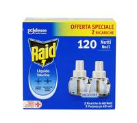 Raid Insetticida Liquido Ricarica 120notti ( 2x 60notti), 2pz