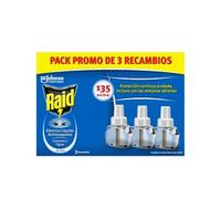 Raid ® Elettrico Liquido 135 Notti - Ricambi Anti Zanzare comuni e Tigre - 3 pezzi di ricambio 45 notti, La confezione può variare