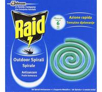6 PZ RAID SPIRALE ANTIZANZARE DA 10 SPIRALI ZAMPIRONI INSETICCIDA PER ESTERNI
