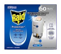 Raid Diffusore Elettrico Liquido Protection+ - Protezione Regolabile - Zanzare & Zanzare Tigri - 1 Diffusore + 1 Ricarica 60 Notti