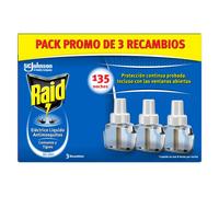 Raid ® Elettrico Liquido 135 Notti - Ricambi Anti Zanzare comuni e Tigre - 3 pezzi di ricambio 45 notti, La confezione può variare