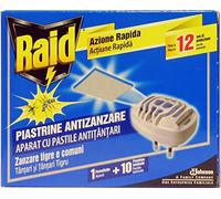 3 Diffusori + 30 Piastrine Antizanzare RAID contro zanzare comuni e tigre NUOVO