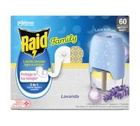 2 Confezioni Raid Family Diffusore con luce+Ricarica Liquida LAVANDA per Zanzare