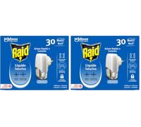 Raid Liquido Elettrico Antizanzare Contro Zanzare Comuni e Tigre, Confezione da 2 Base e 1 Ricarica 21 ml, 30 Notti