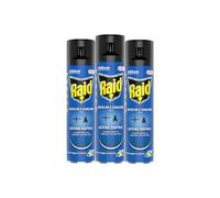 Raid Mosche e Zanzare, Insetticida Spray, Azione Rapida, 3 Pezzi da 400ml | Efficace Contro Zanzare Comuni e Tigre, Funzionante all'Interno e all'Esterno