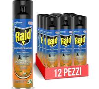 Raid Mosche e Zanzare Plus Spray, Insetticida per Mosche e Zanzare, 1 12 Bombole
