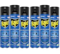 Raid Mosche e Zanzare Tripacco, Spray Insetticida, Antizanzare e Antimosche, Azione Rapida, 3 bombole da 400 ml (Confezione da 2)