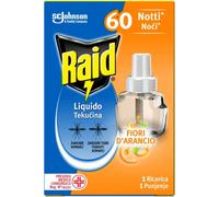 RAID RICARICA LIQUIDA PER ZANZARE TIGRE E COMUNI 35ML.CON AROMA DI FIORI D'ARANCIO 60 NOTTI