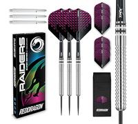 Raider: 23g Set di freccette in tungsteno con punta in acciaio professionale - Rosso - Scelta del colore disponibile