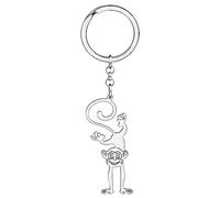 RAIDIN 18k oro argento Acciaio inox carino animale scimmia portachiavi vita selvaggia gioielli regali per le donne ragazze auto borsa chiavi accessorio (Argento-204)