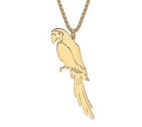 RAIDIN 18K oro argento placcato acciaio inox Uccello ciondolo collana pappagallo per le donne ragazze carino Scarlet Macaw semplice gioielli regali per gli amanti pappagallo Charms (Oro-188)
