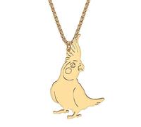 RAIDIN 18K oro argento placcato acciaio inox Uccello ciondolo collana pappagallo per le donne ragazze carino Scarlet Macaw semplice gioielli regali per gli amanti pappagallo Charms (Oro-059)