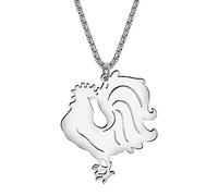 RAIDIN Acciaio inossidabile 18 carati placcato oro argento dolce gallina gallo collana per donne ragazze bambini fattoria animale pollo ciondolo gioielli regali per gli amanti degli animali, Acciaio