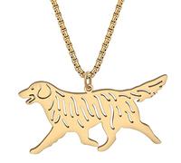RAIDIN Acciaio inossidabile placcato oro 18K Cane Collana per donne ragazze Ciondolo carino per animali domestici Regali di gioielli per gli amanti dei cani (Oro-161 Recuperatore d'oro)