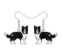 RAIDIN Acrilico Carino cane pendenti orecchini a gancio per le donne ragazze dolce cucciolo animali domestici gioielli regali per gli amanti del cane Charms (Orecchini Border Collie)