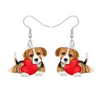 RAIDIN Acrilico Creativo San Valentino Orecchini Pendenti Regali per Donne Ragazze Bambini Carino Cane Ipoallergenico Gioielli per Animali Amanti Decorazioni (Beagle B)